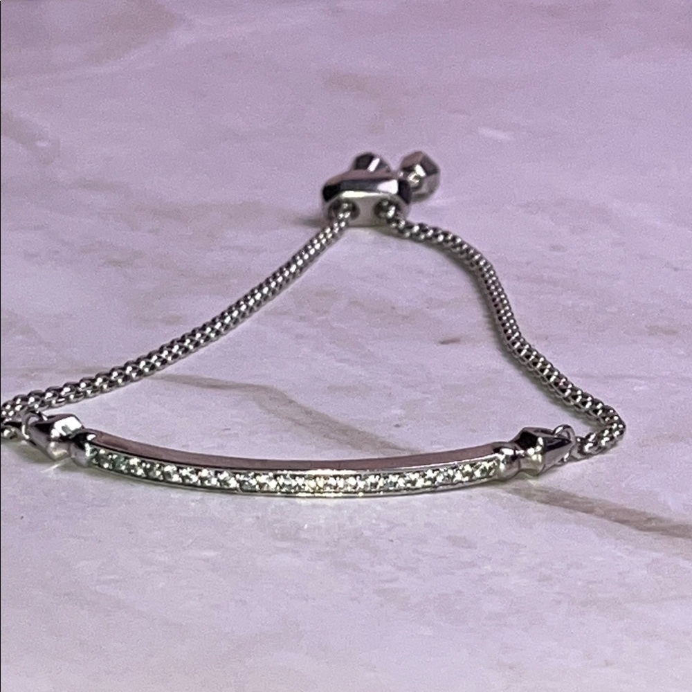 Kendra Scott Ott Bolo Adjustable CZ Chain Bracelet in Silver Rhodium - Picture 5 of 6
